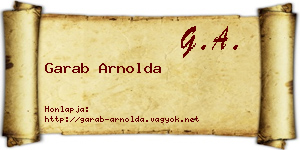 Garab Arnolda névjegykártya